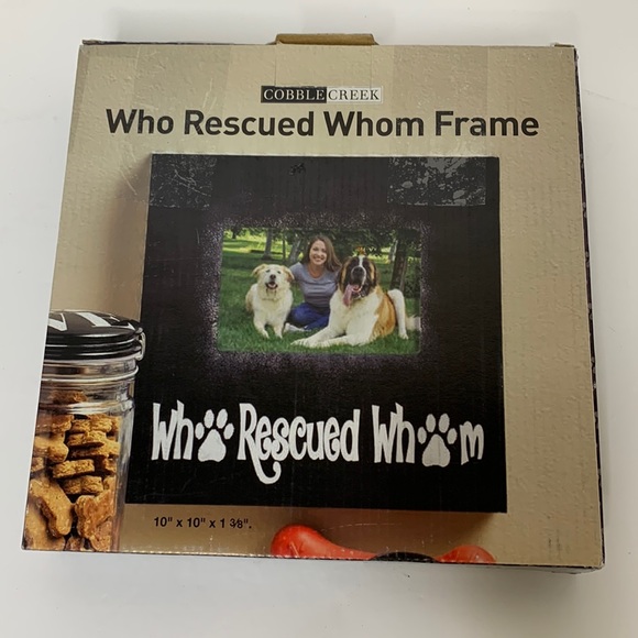 Cobble Creek | Who Rescued Whom Dog Pet Picture Frame | Distressed Wooden Frame - Picture 5 of 9